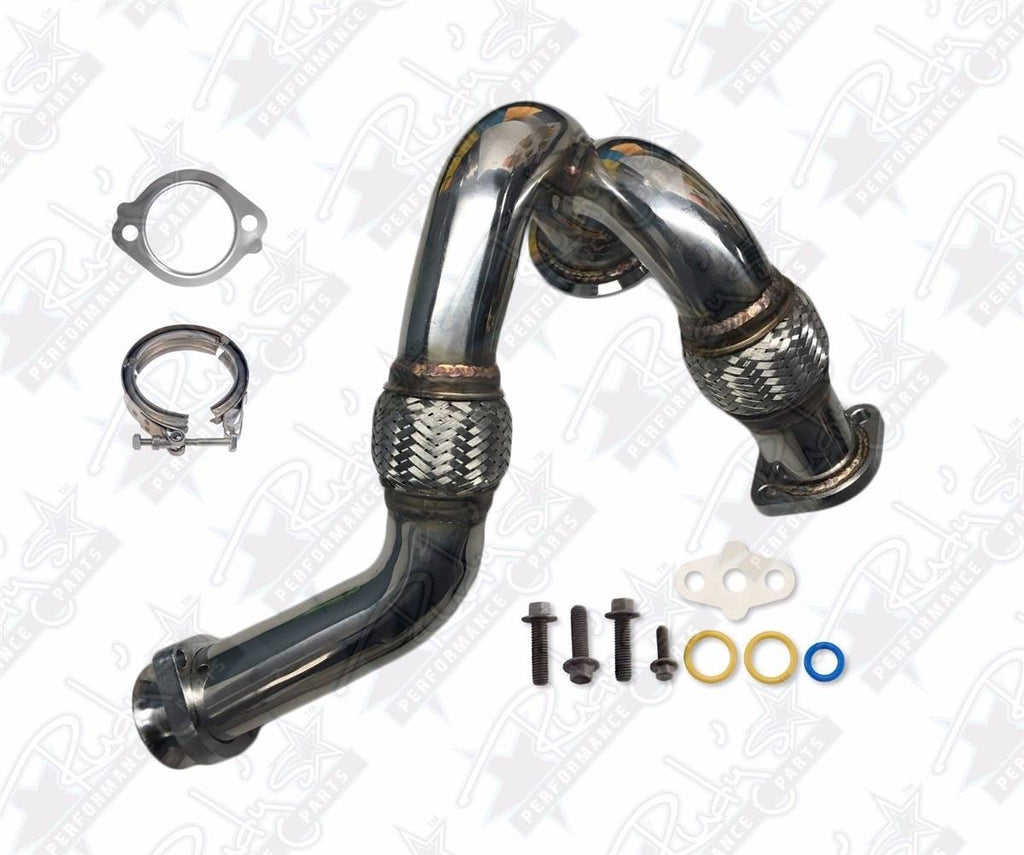 Rudy's Heavy Duty 304 SS Up Pipe Kit & Turbo V-Band Clamp For 03-07 6.0 Powerstroke